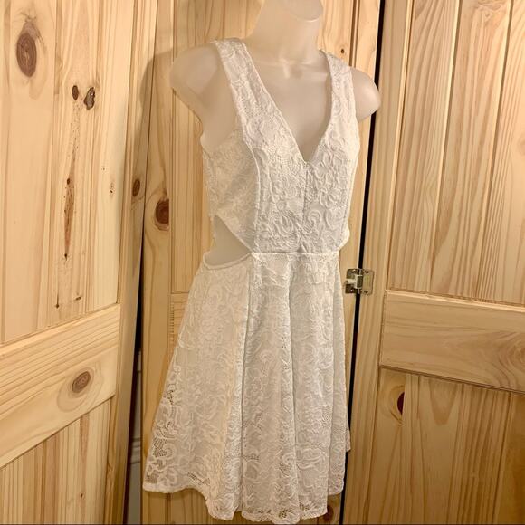 Floral Cottagecore Lace Sleeveless Mini Dress Coquette Princess Summer Party Y2K - Picture 8 of 12